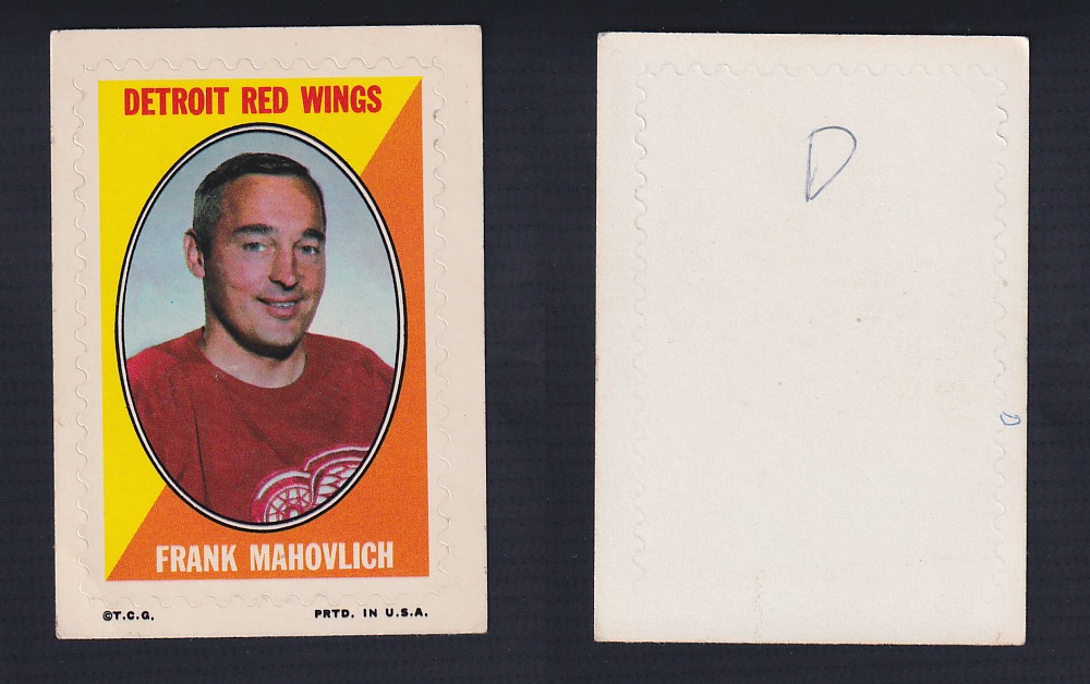 1970-71 O-PEE-CHEE STICKER STAMP F. MAHOVLICH photo