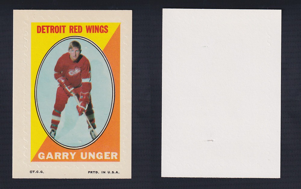 1970-71 O-PEE-CHEE STICKER STAMP G. UNGER photo 1970-71 O-PEE-CHEE STICKER STAMP G. UNGER photo