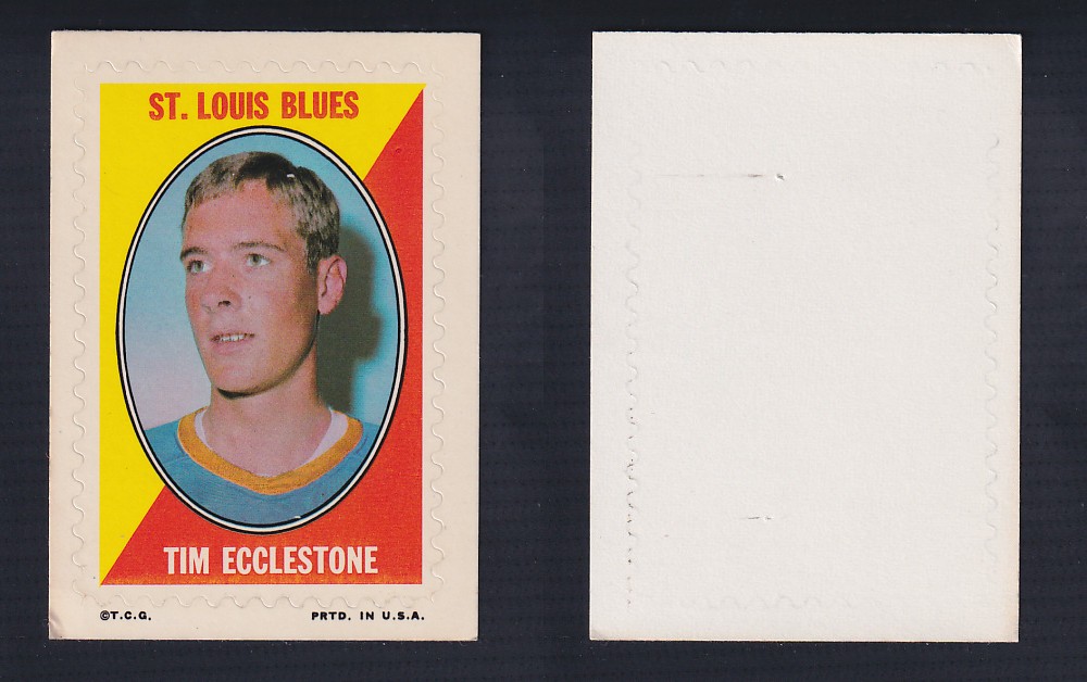1970-71 O-PEE-CHEE STICKER STAMP T. ECCLESTONE photo 1970-71 O-PEE-CHEE STICKER STAMP T. ECCLESTONE photo