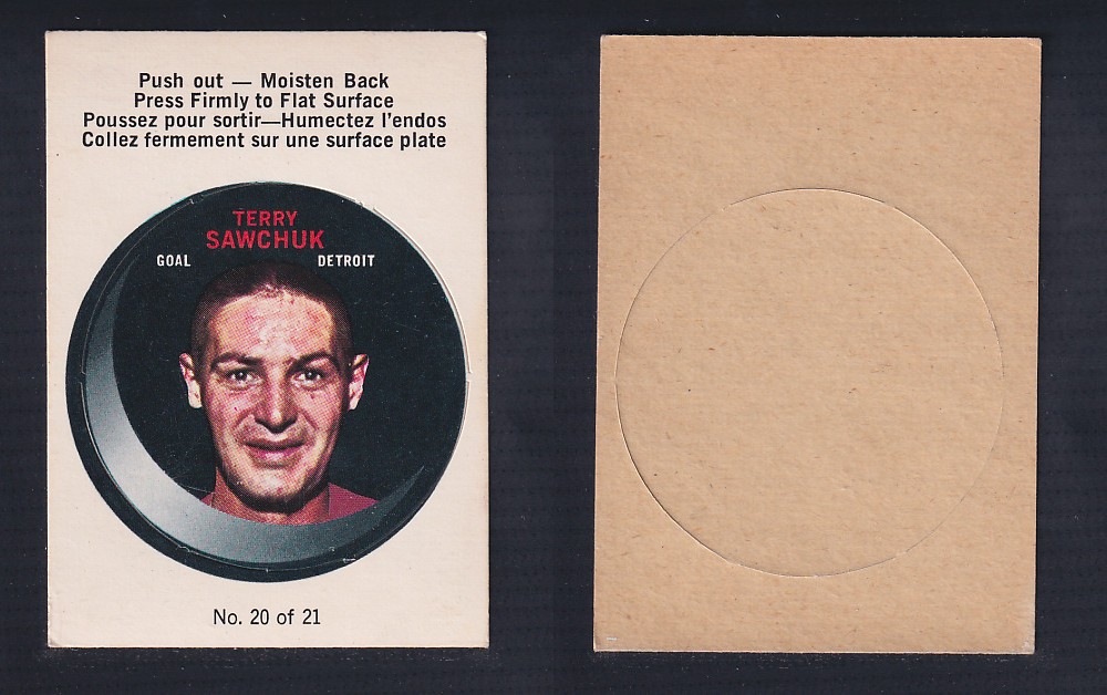 1968-69 O-PEE-CHEE PUCK STICKER #20 T. SAWCHUK photo