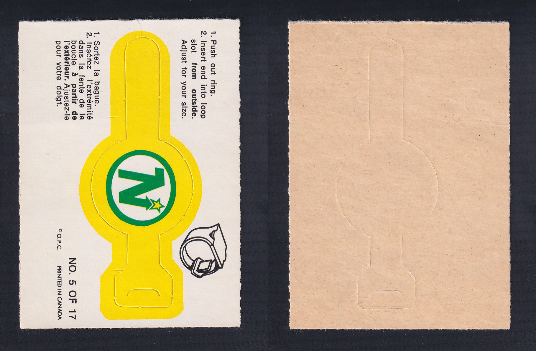 1973-74 O-PEE-CHEE TEAM  RINGS #5 MINNESOTA NORTH STARS photo