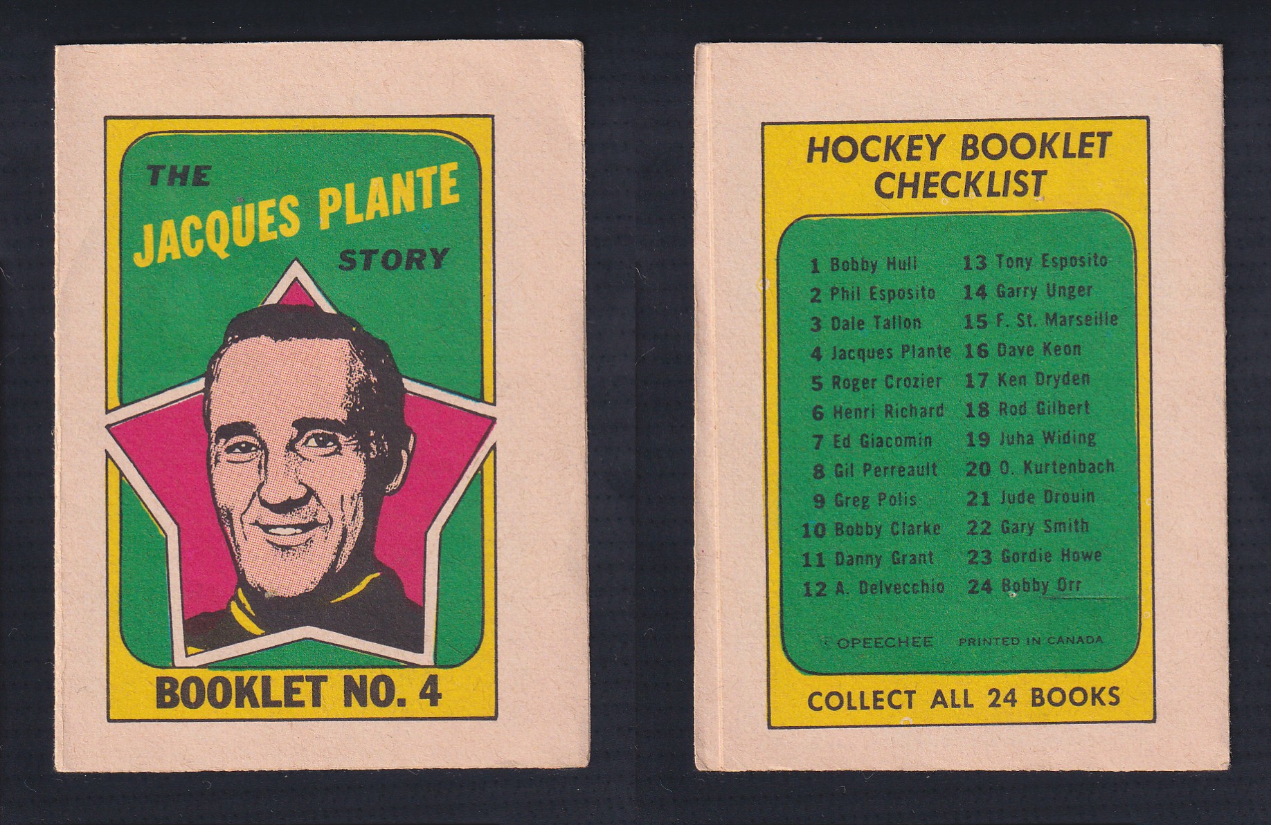 1971-72 O-PEE-CHEE STORY BOOKLET ENGLISH #4 J.PLANTE photo 1971-72 O-PEE-CHEE STORY BOOKLET ENGLISH #4 J.PLANTE photo