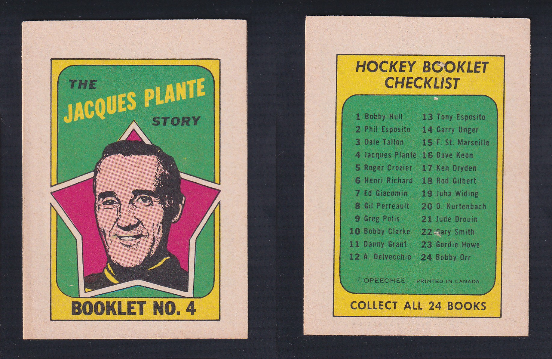 1971-72 O-PEE-CHEE STORY BOOKLET ENGLISH #4 J.PLANTE photo 1971-72 O-PEE-CHEE STORY BOOKLET ENGLISH #4 J.PLANTE photo