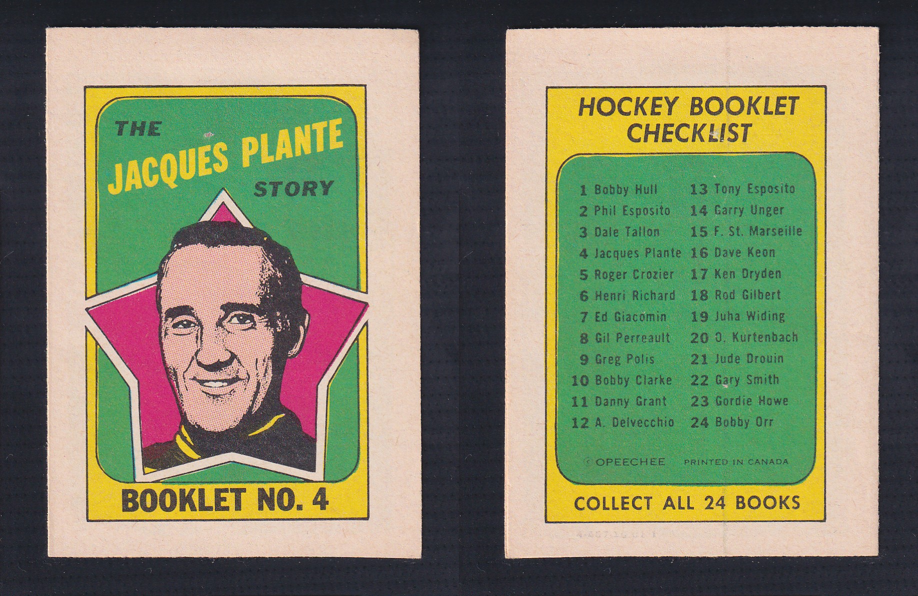 1971-72 O-PEE-CHEE STORY BOOKLET ENGLISH #4 J.PLANTE photo 1971-72 O-PEE-CHEE STORY BOOKLET ENGLISH #4 J.PLANTE photo