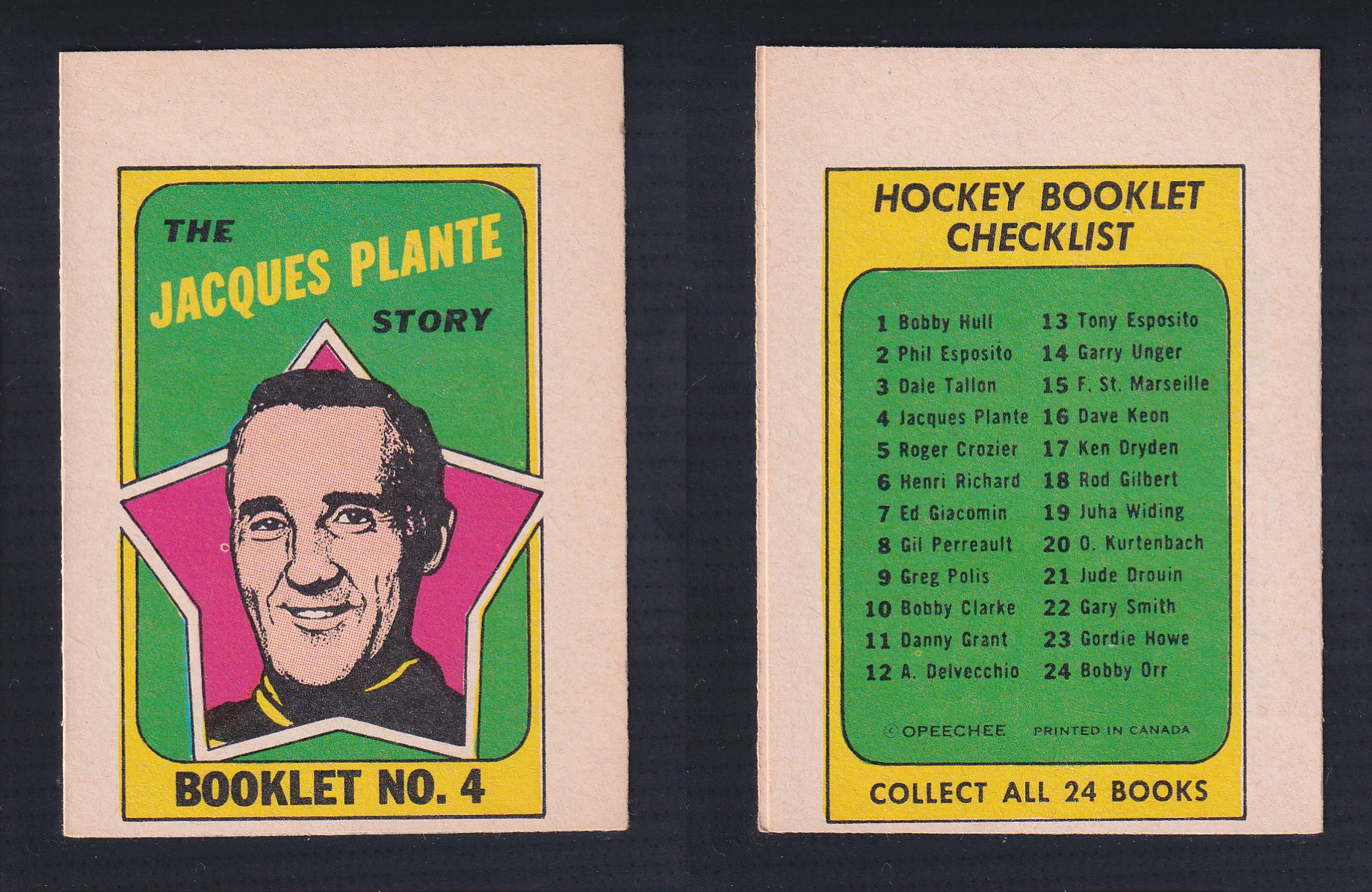 1971-72 O-PEE-CHEE STORY BOOKLET ENGLISH #4 J.PLANTE photo 1971-72 O-PEE-CHEE STORY BOOKLET ENGLISH #4 J.PLANTE photo