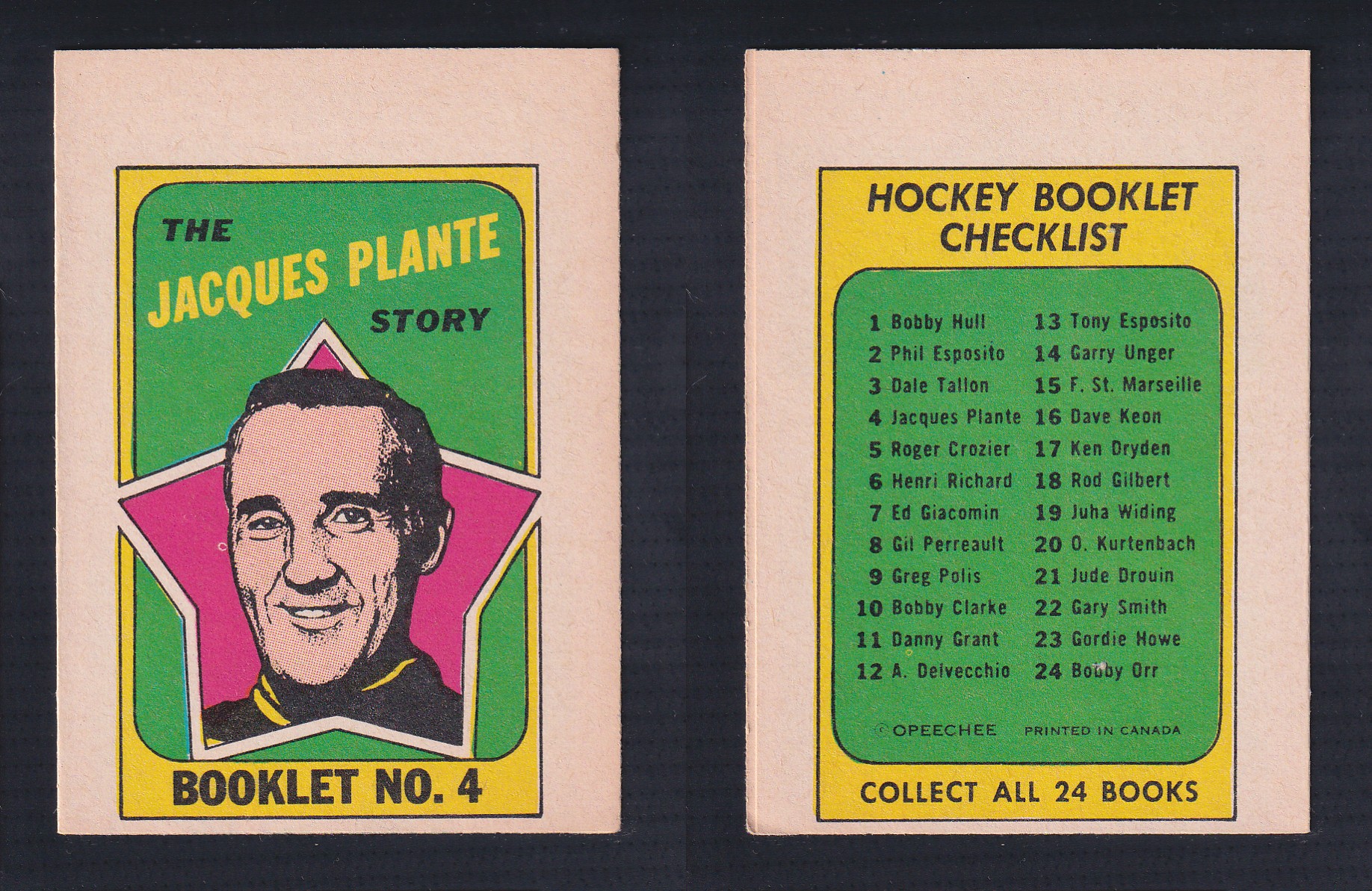 1971-72 O-PEE-CHEE STORY BOOKLET ENGLISH #4 J.PLANTE photo 1971-72 O-PEE-CHEE STORY BOOKLET ENGLISH #4 J.PLANTE photo