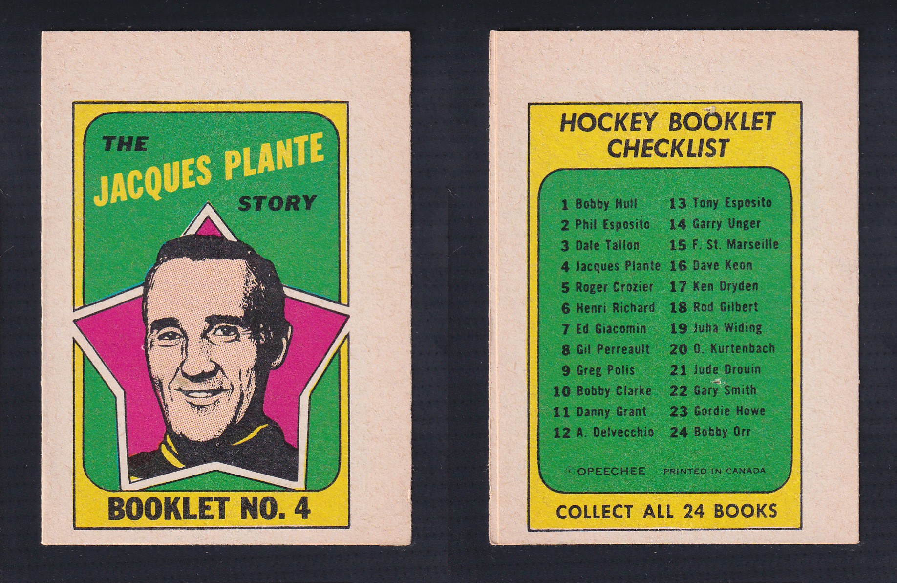 1971-72 O-PEE-CHEE STORY BOOKLET ENGLISH #4 J.PLANTE photo 1971-72 O-PEE-CHEE STORY BOOKLET ENGLISH #4 J.PLANTE photo