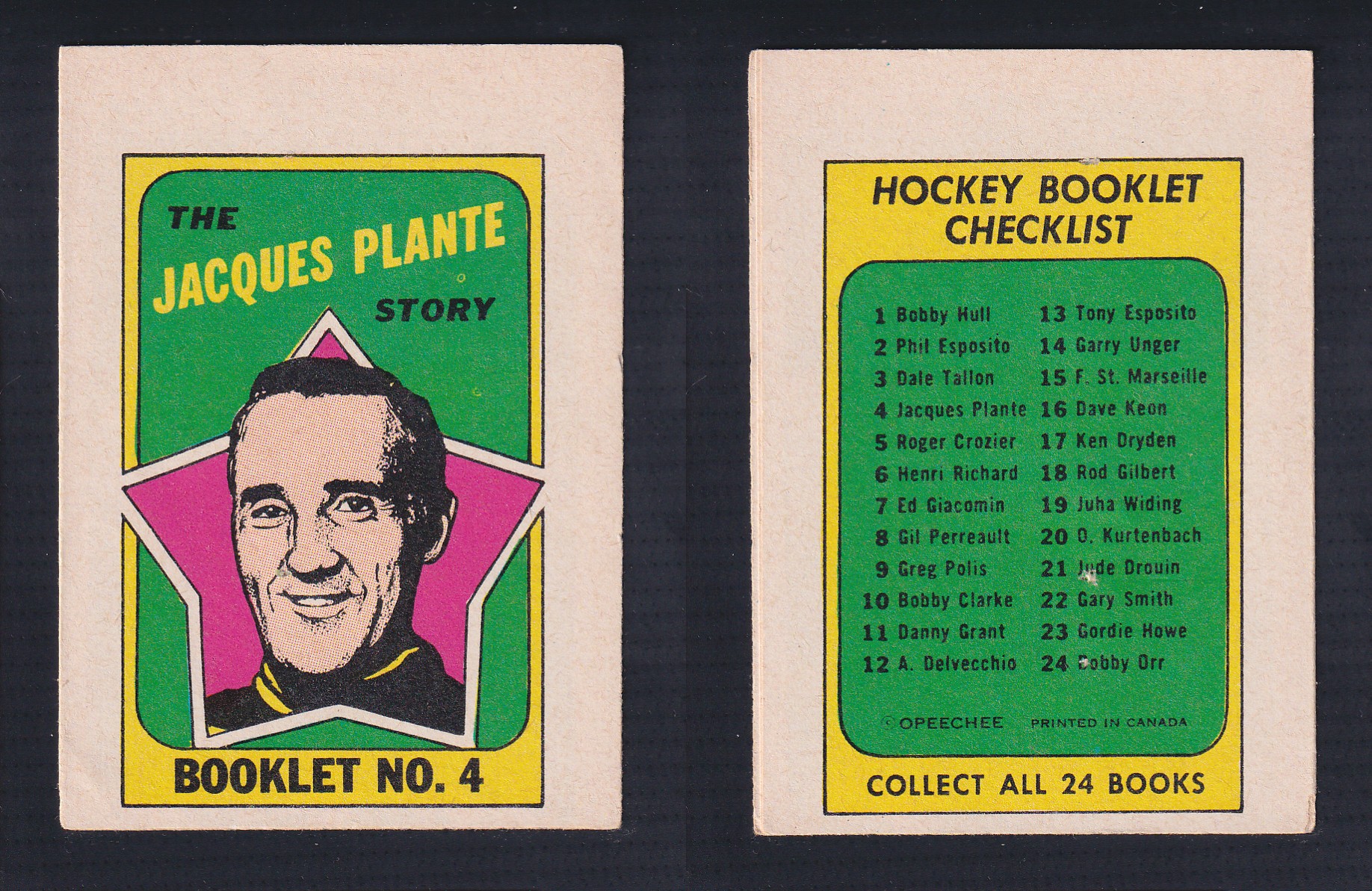 1971-72 O-PEE-CHEE STORY BOOKLET ENGLISH #4 J.PLANTE photo 1971-72 O-PEE-CHEE STORY BOOKLET ENGLISH #4 J.PLANTE photo