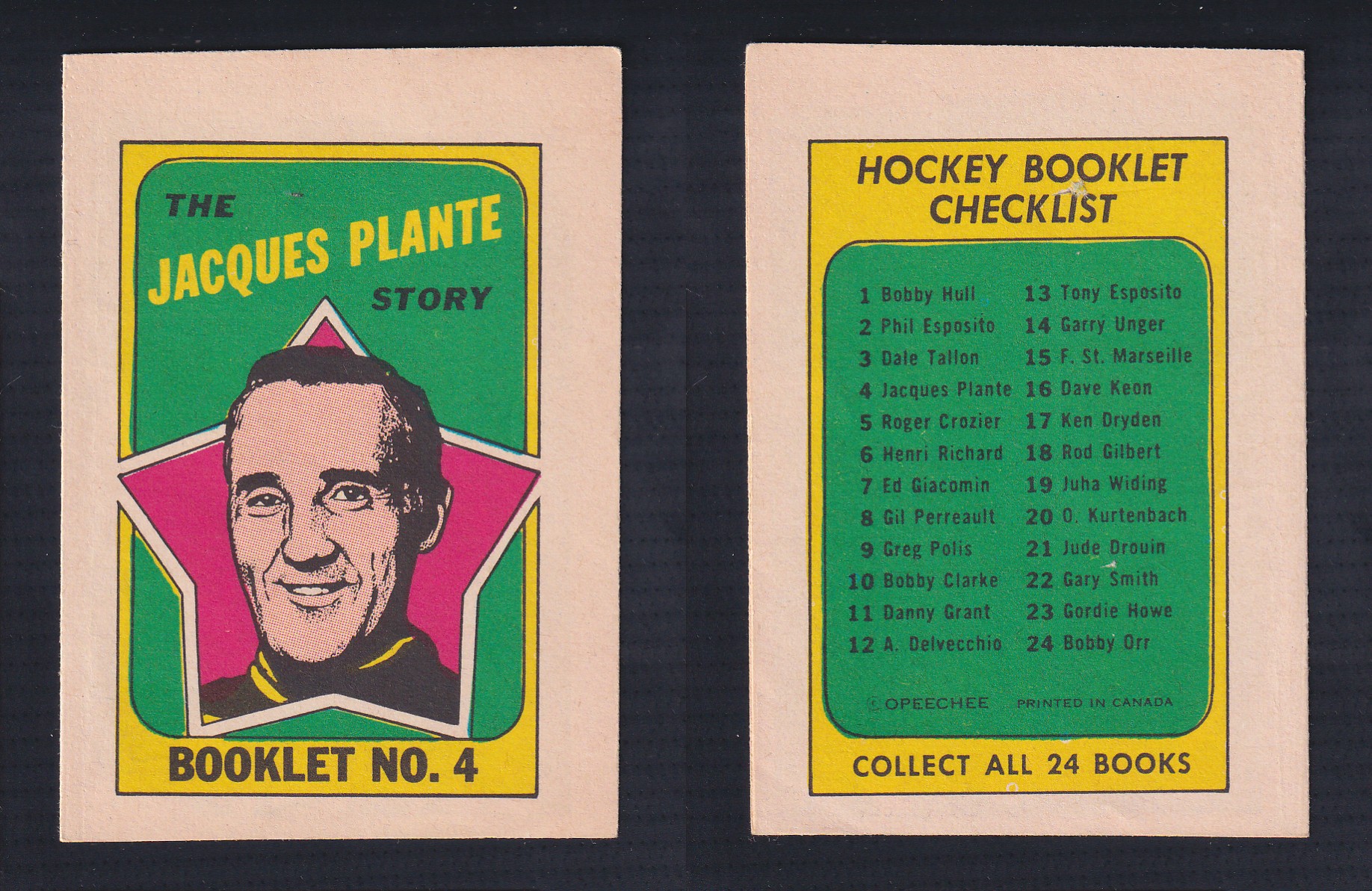 1971-72 O-PEE-CHEE STORY BOOKLET ENGLISH #4 J.PLANTE photo 1971-72 O-PEE-CHEE STORY BOOKLET ENGLISH #4 J.PLANTE photo