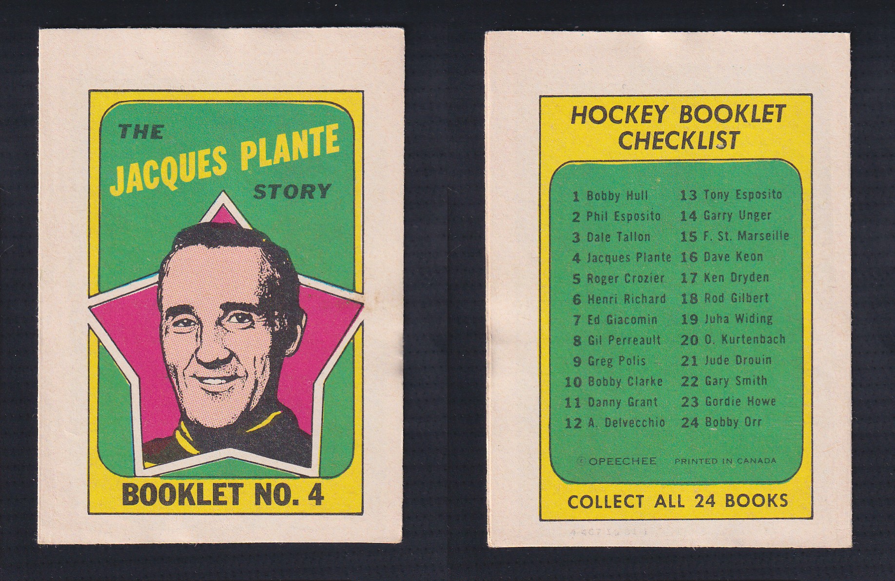 1971-72 O-PEE-CHEE STORY BOOKLET ENGLISH #4 J.PLANTE photo 1971-72 O-PEE-CHEE STORY BOOKLET ENGLISH #4 J.PLANTE photo