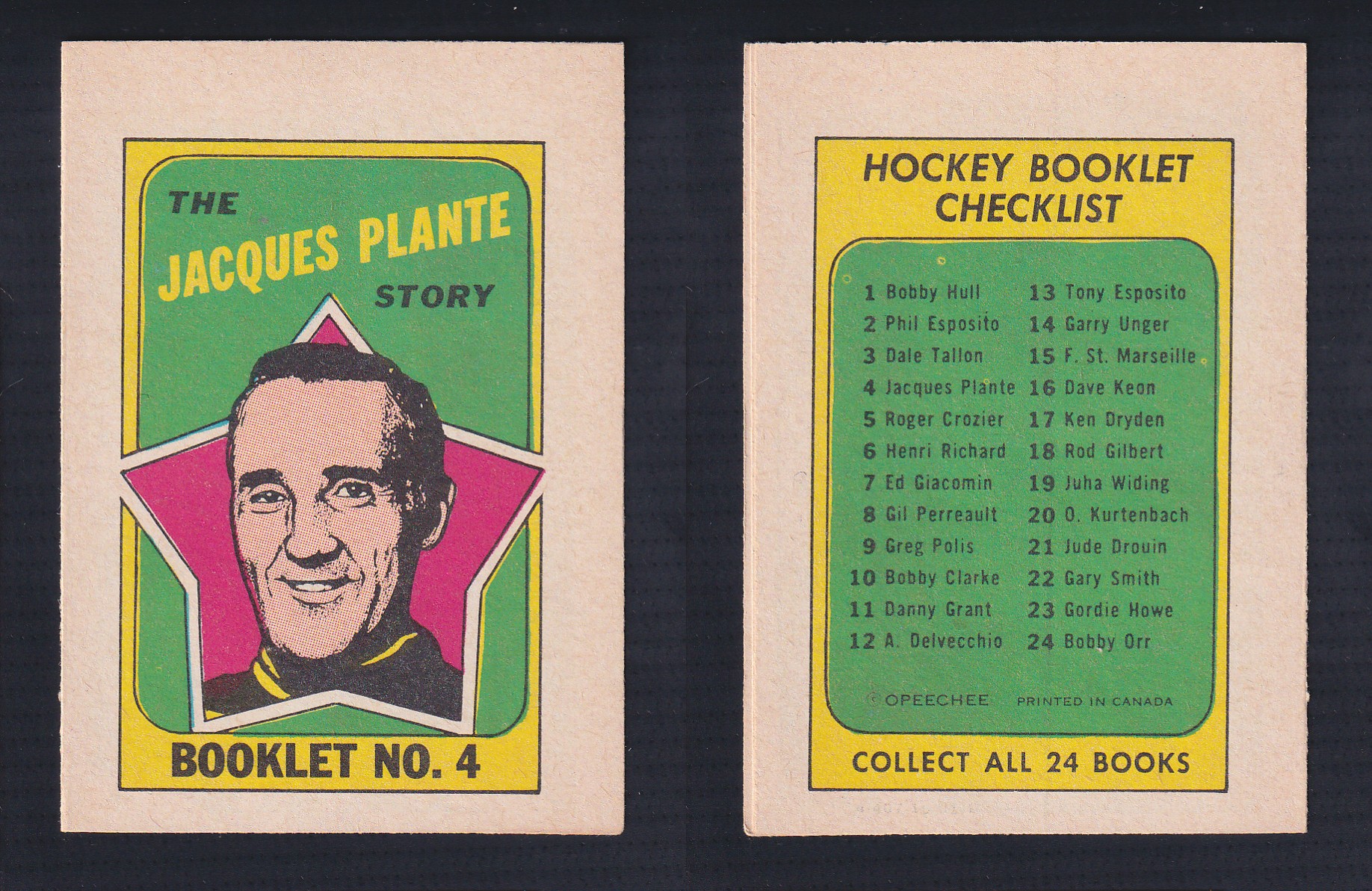 1971-72 O-PEE-CHEE STORY BOOKLET ENGLISH #4 J.PLANTE photo 1971-72 O-PEE-CHEE STORY BOOKLET ENGLISH #4 J.PLANTE photo