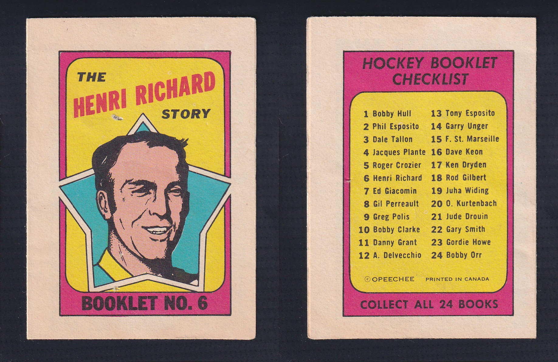 1971-72 O-PEE-CHEE STORY BOOKLET ENGLISH #6 H.RICHARD photo 1971-72 O-PEE-CHEE STORY BOOKLET ENGLISH #6 H.RICHARD photo