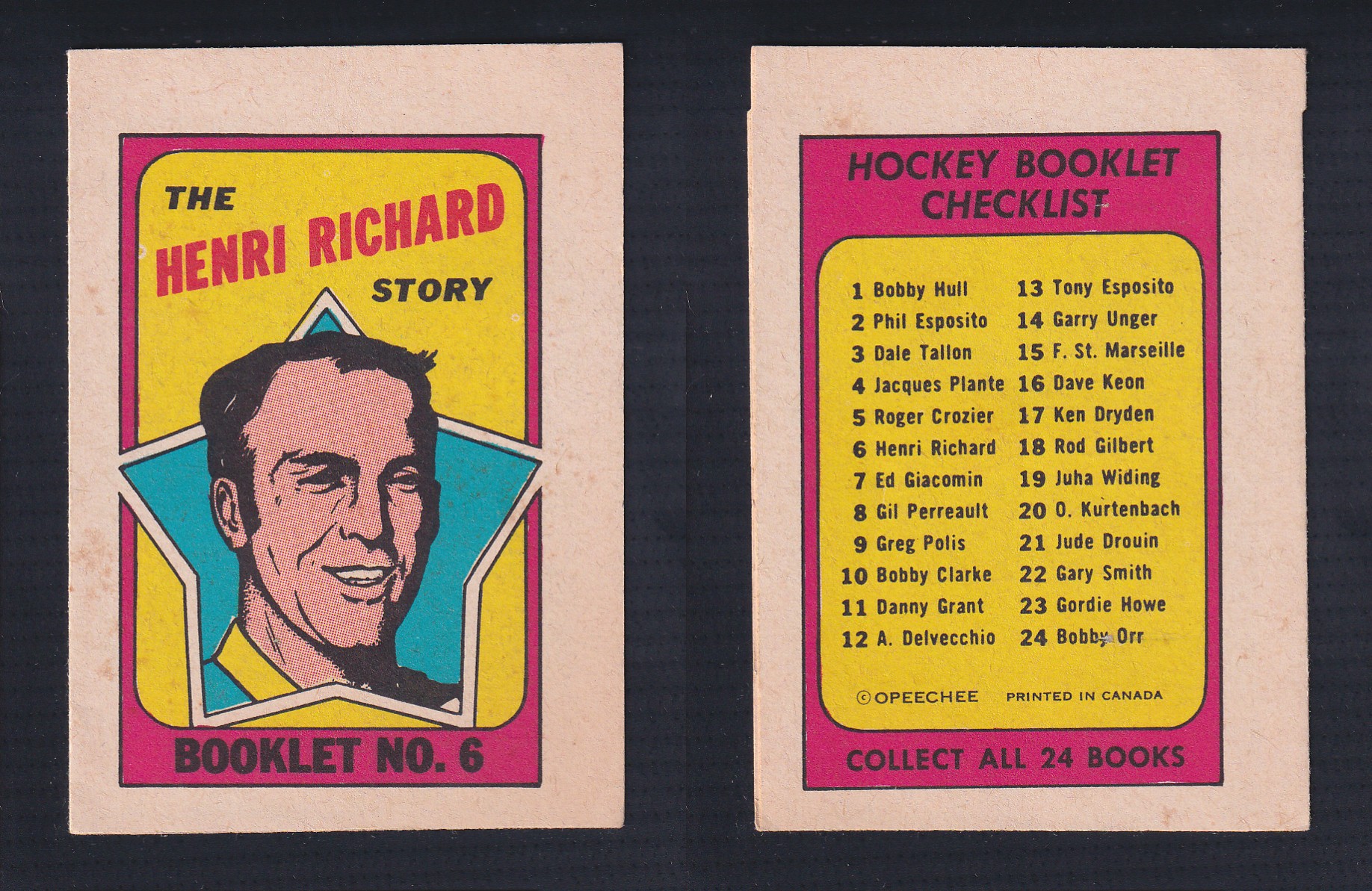 1971-72 O-PEE-CHEE STORY BOOKLET ENGLISH #6 H.RICHARD photo 1971-72 O-PEE-CHEE STORY BOOKLET ENGLISH #6 H.RICHARD photo