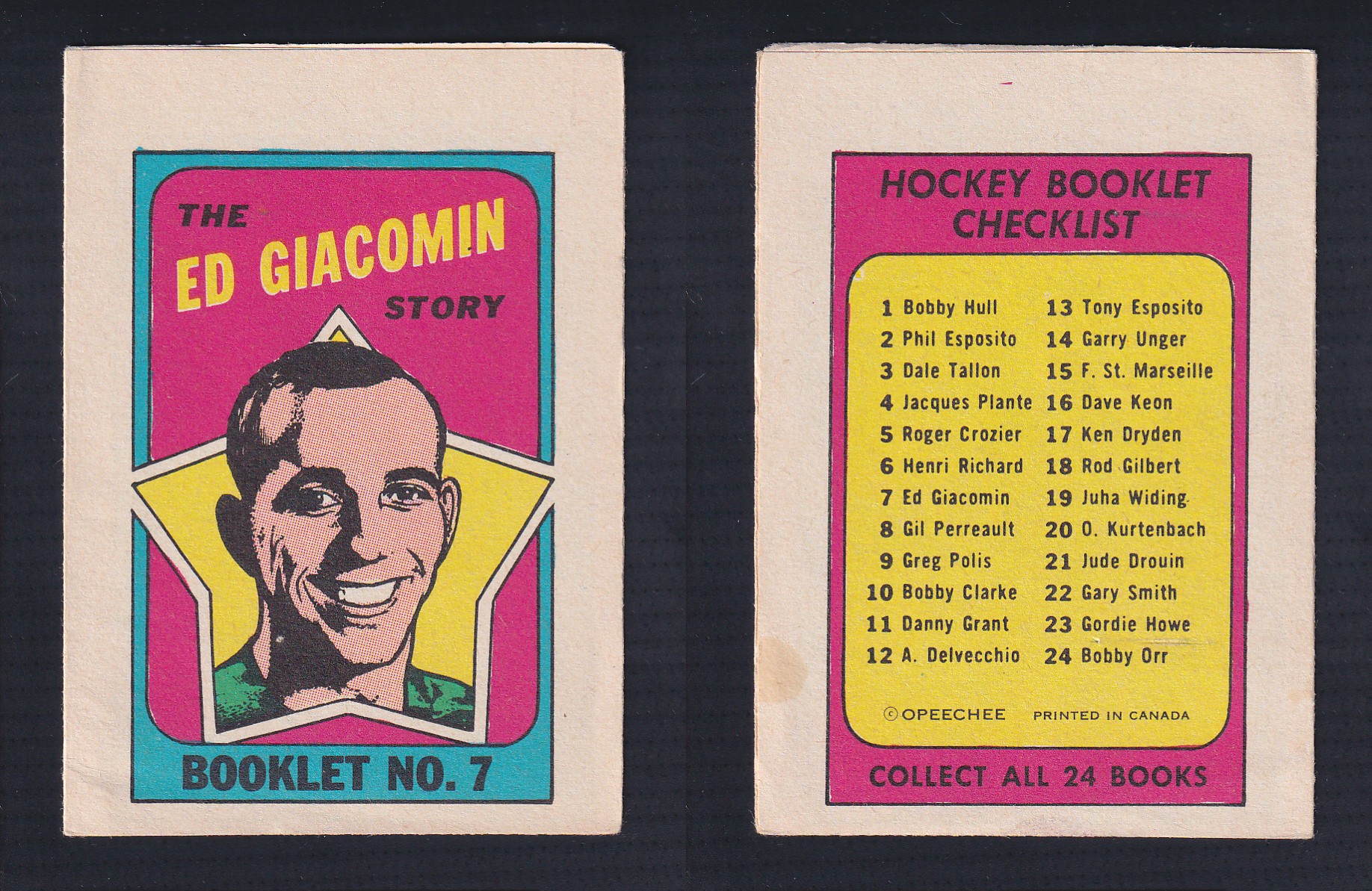 1971-72 O-PEE-CHEE STORY BOOKLET ENGLISH #7 E.GIACOMIN photo 1971-72 O-PEE-CHEE STORY BOOKLET ENGLISH #7 E.GIACOMIN photo