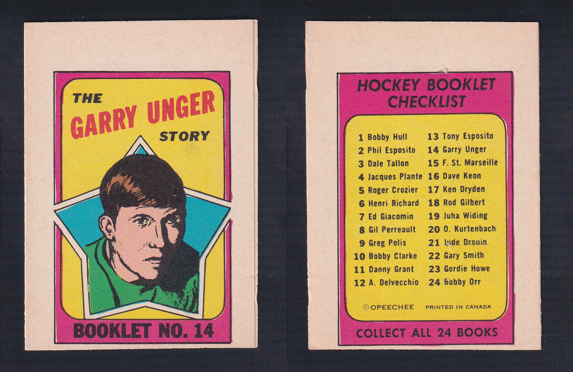 1971-72 O-PEE-CHEE STORY BOOKLET ENGLISH #14 G.UNGER photo 1971-72 O-PEE-CHEE STORY BOOKLET ENGLISH #14 G.UNGER photo