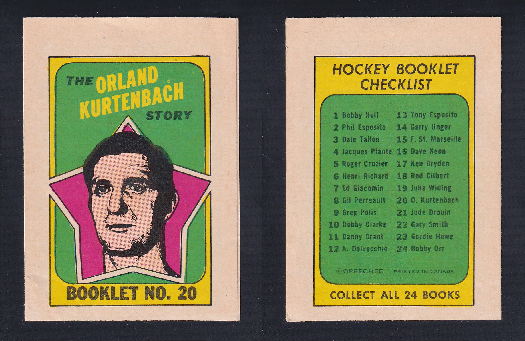 1971-72 O-PEE-CHEE STORY BOOKLET ENGLISH #20 O.KURTENBACH photo 1971-72 O-PEE-CHEE STORY BOOKLET ENGLISH #20 O.KURTENBACH photo