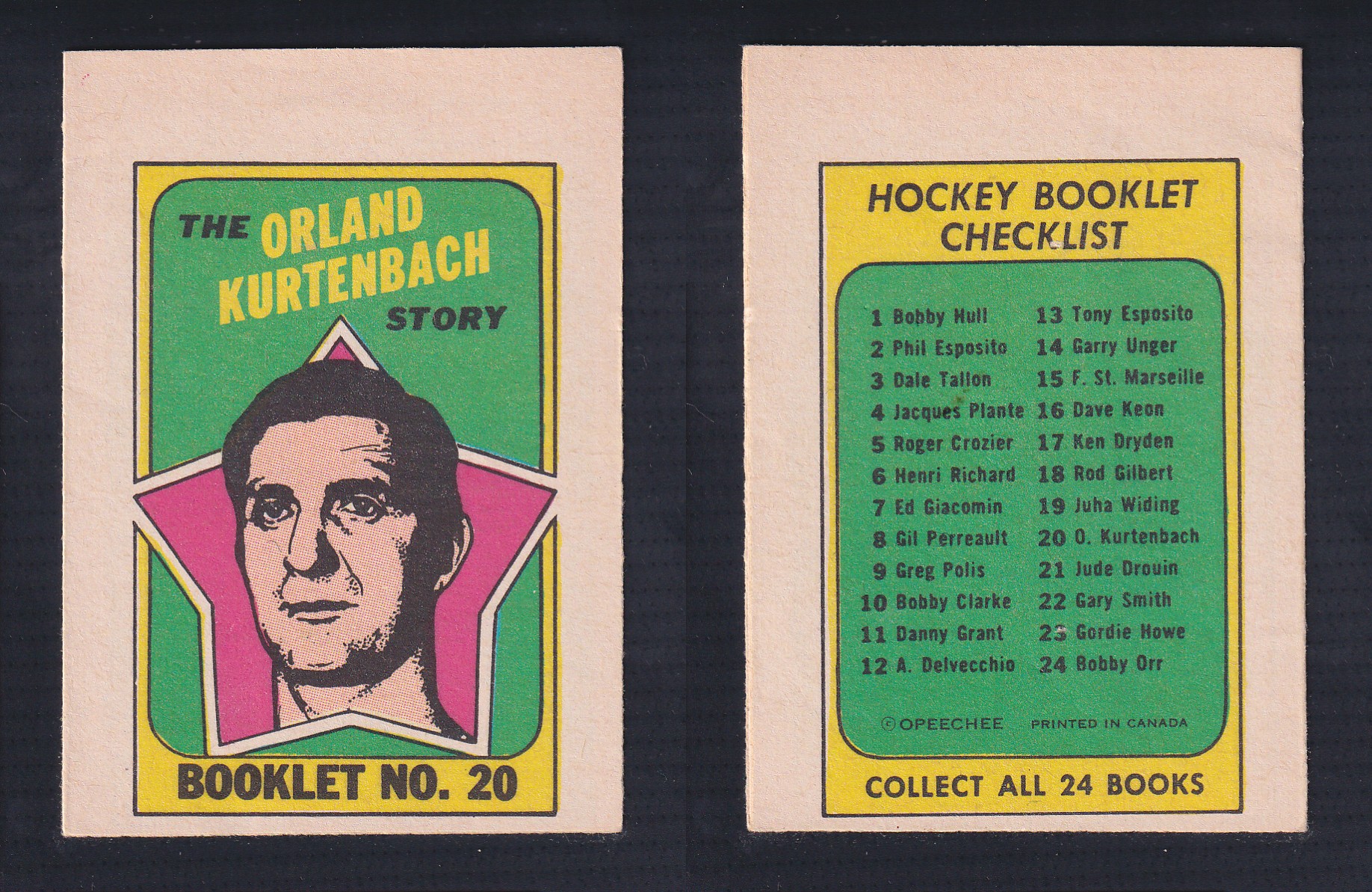 1971-72 O-PEE-CHEE STORY BOOKLET ENGLISH #20 O.KURTENBACH photo 1971-72 O-PEE-CHEE STORY BOOKLET ENGLISH #20 O.KURTENBACH photo
