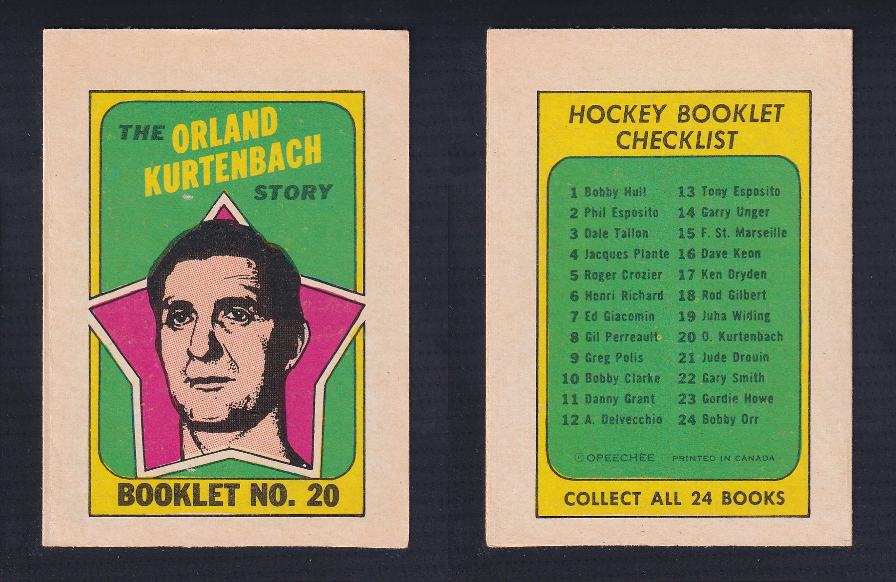 1971-72 O-PEE-CHEE STORY BOOKLET ENGLISH #20 O.KURTENBACH photo 1971-72 O-PEE-CHEE STORY BOOKLET ENGLISH #20 O.KURTENBACH photo