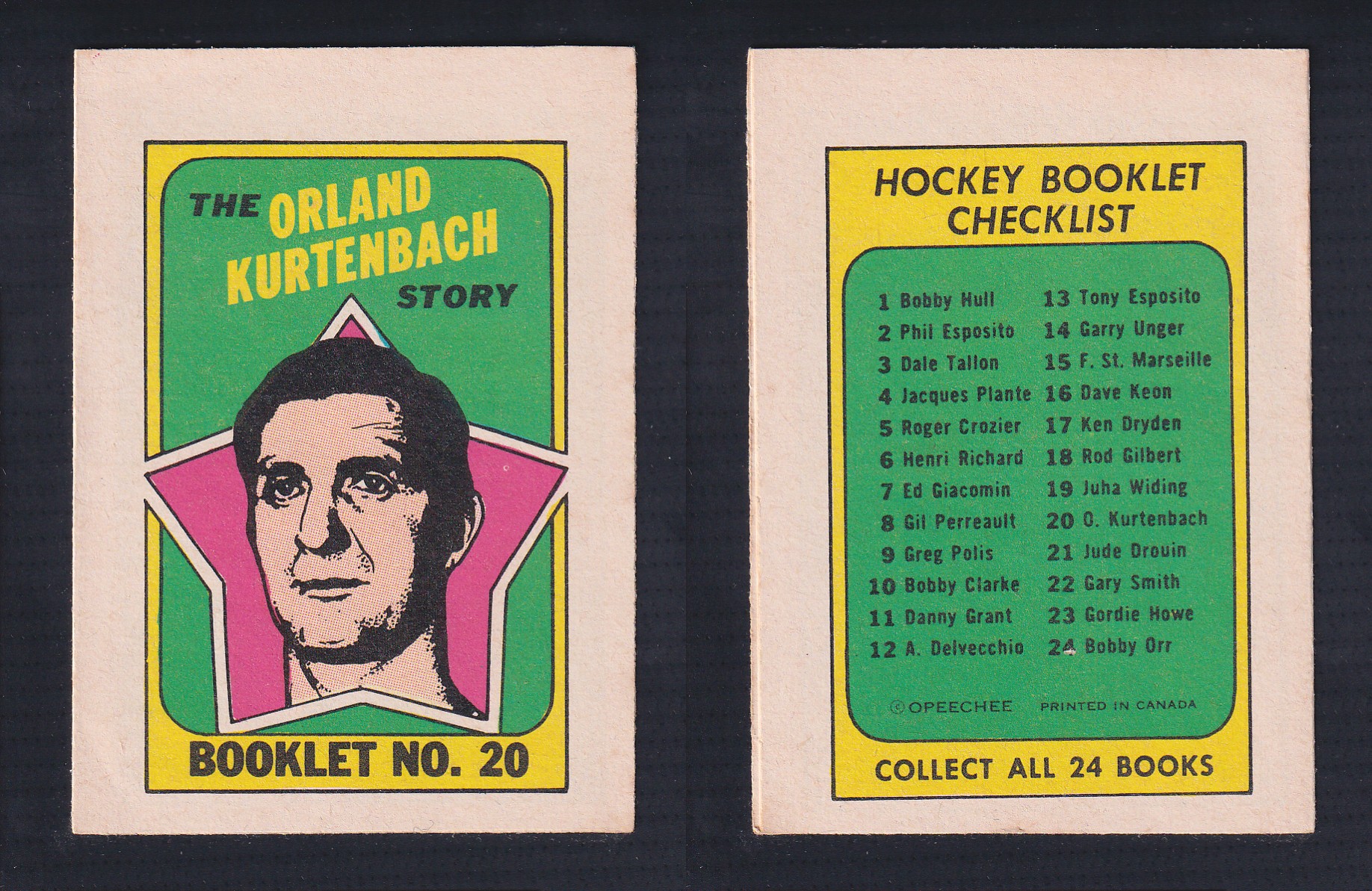 1971-72 O-PEE-CHEE STORY BOOKLET ENGLISH #20 O.KURTENBACH photo 1971-72 O-PEE-CHEE STORY BOOKLET ENGLISH #20 O.KURTENBACH photo