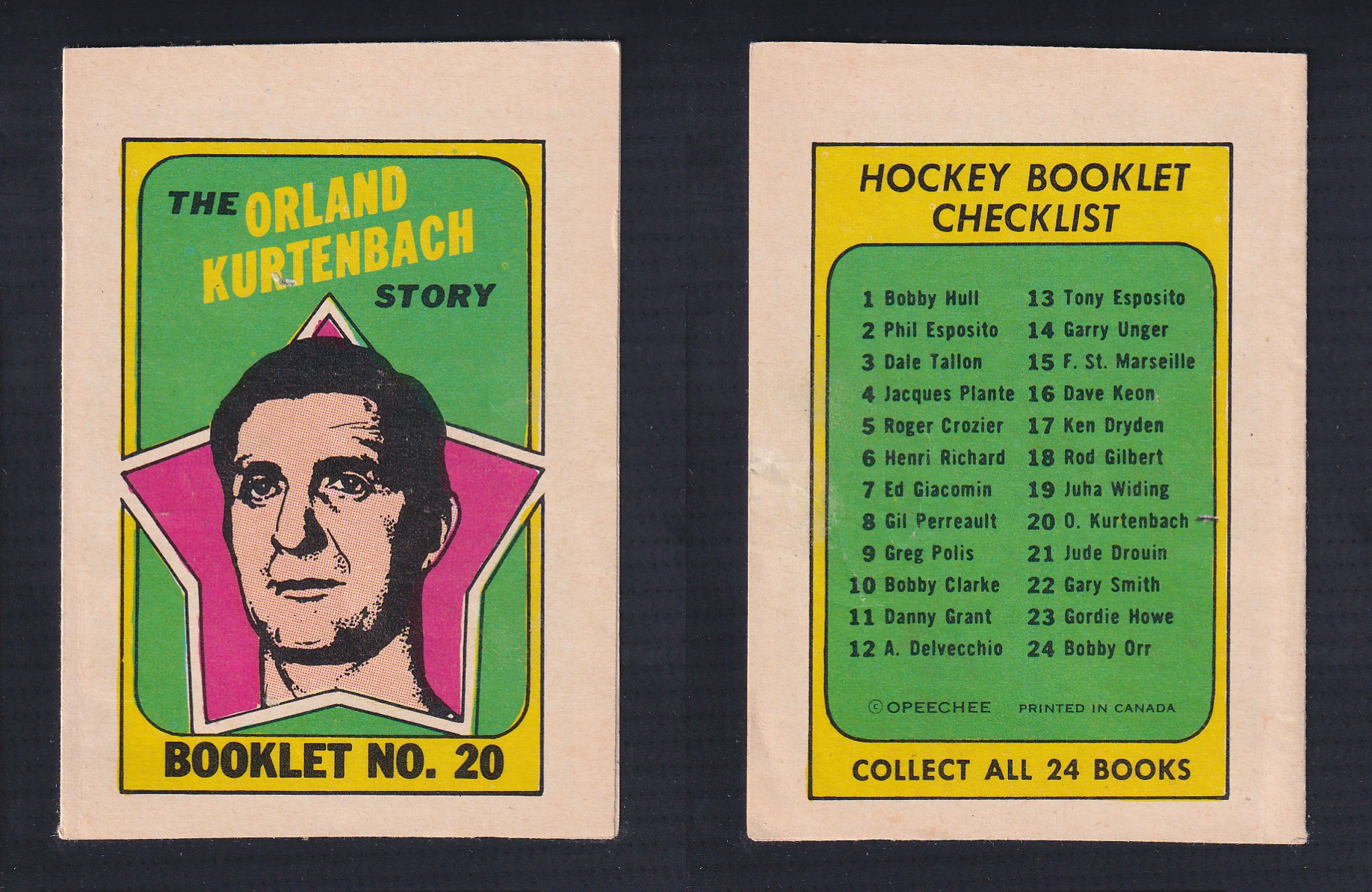 1971-72 O-PEE-CHEE STORY BOOKLET ENGLISH #20 O.KURTENBACH photo 1971-72 O-PEE-CHEE STORY BOOKLET ENGLISH #20 O.KURTENBACH photo