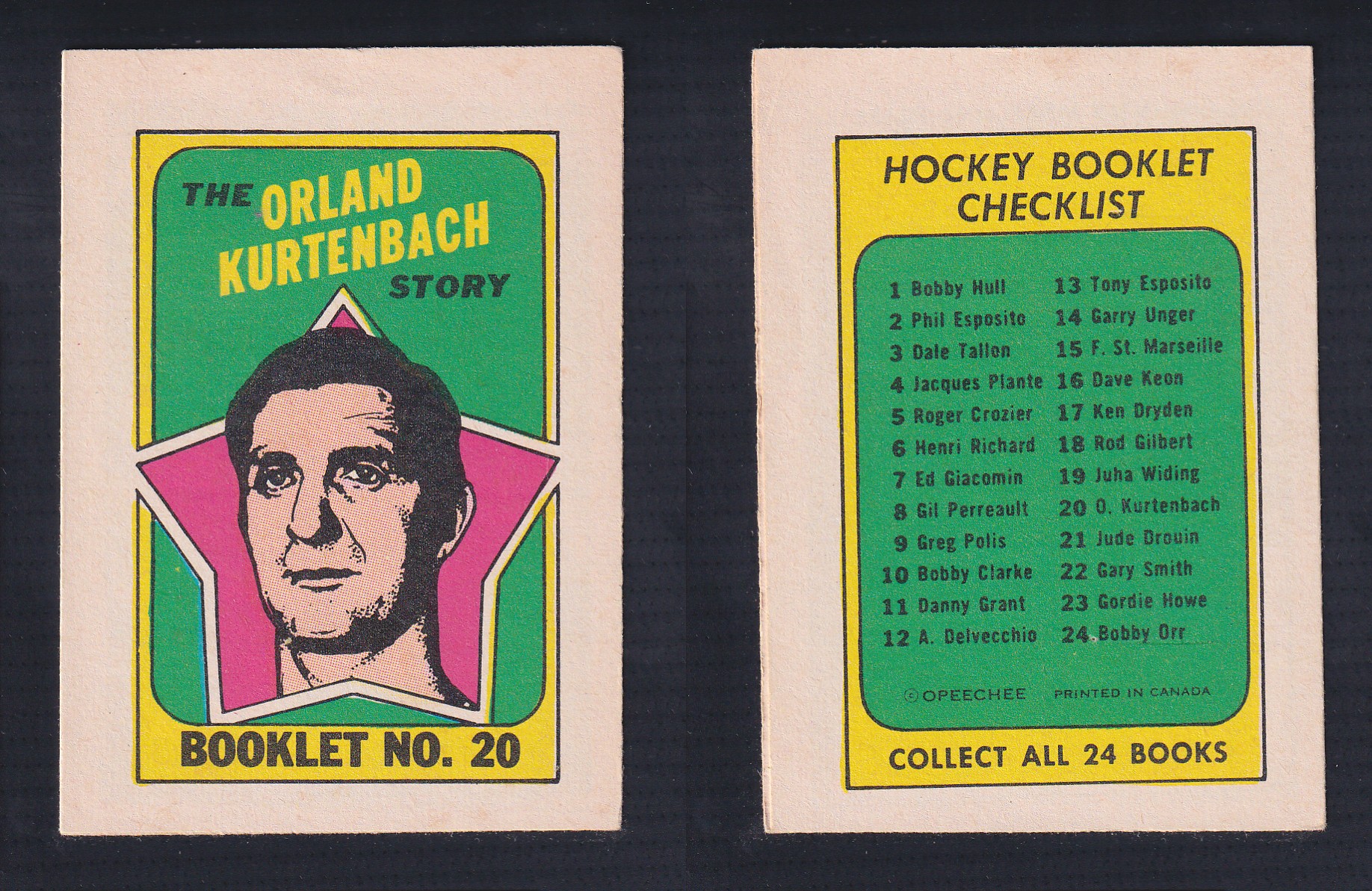 1971-72 O-PEE-CHEE STORY BOOKLET ENGLISH #20 O.KURTENBACH photo 1971-72 O-PEE-CHEE STORY BOOKLET ENGLISH #20 O.KURTENBACH photo