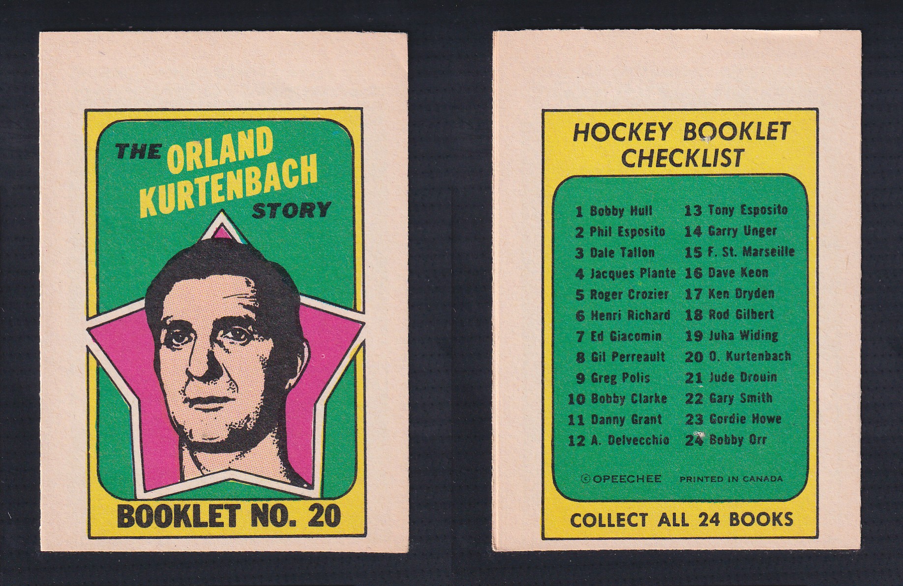 1971-72 O-PEE-CHEE STORY BOOKLET ENGLISH #20 O.KURTENBACH photo 1971-72 O-PEE-CHEE STORY BOOKLET ENGLISH #20 O.KURTENBACH photo