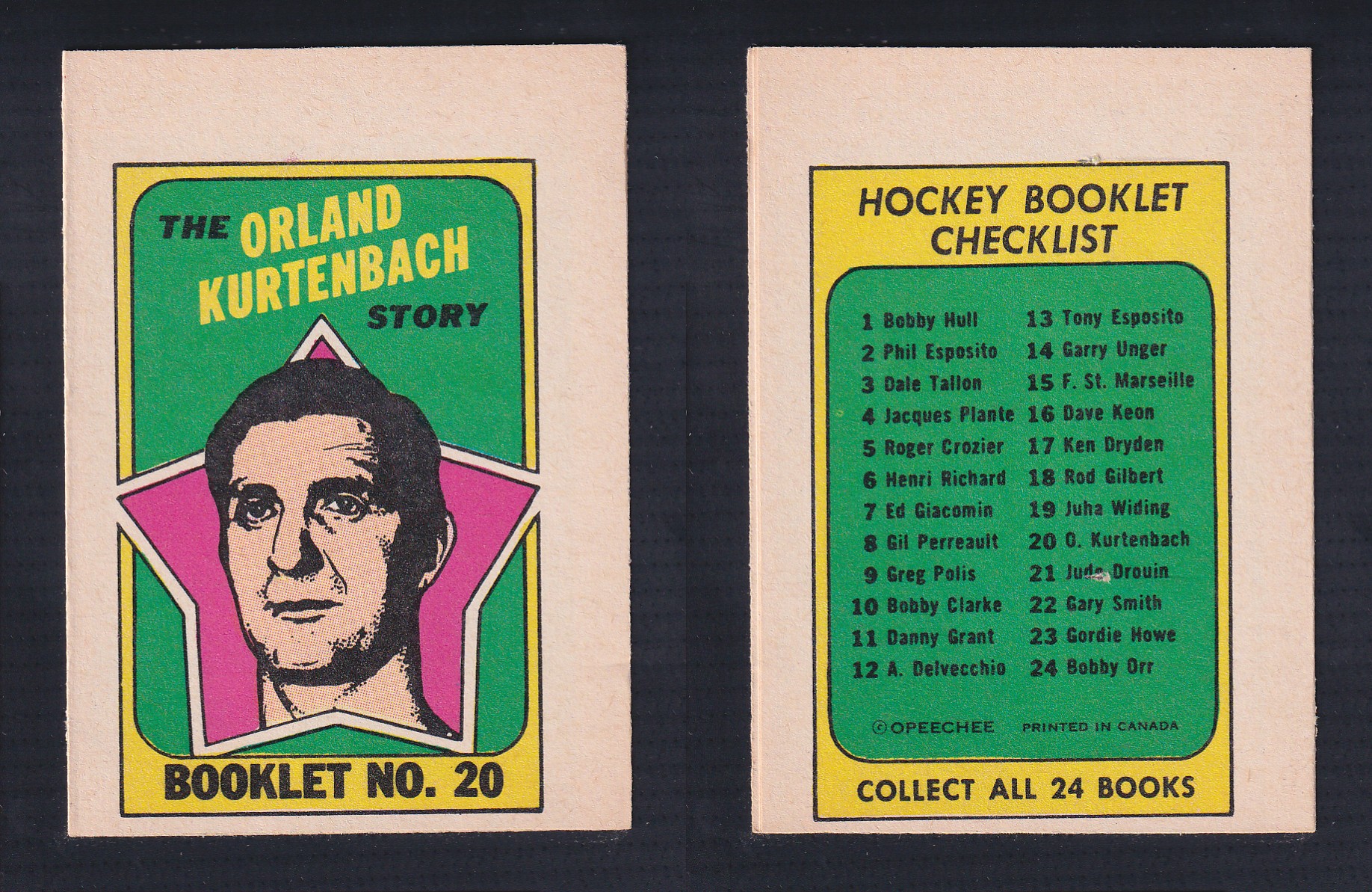 1971-72 O-PEE-CHEE STORY BOOKLET ENGLISH #20 O.KURTENBACH photo 1971-72 O-PEE-CHEE STORY BOOKLET ENGLISH #20 O.KURTENBACH photo