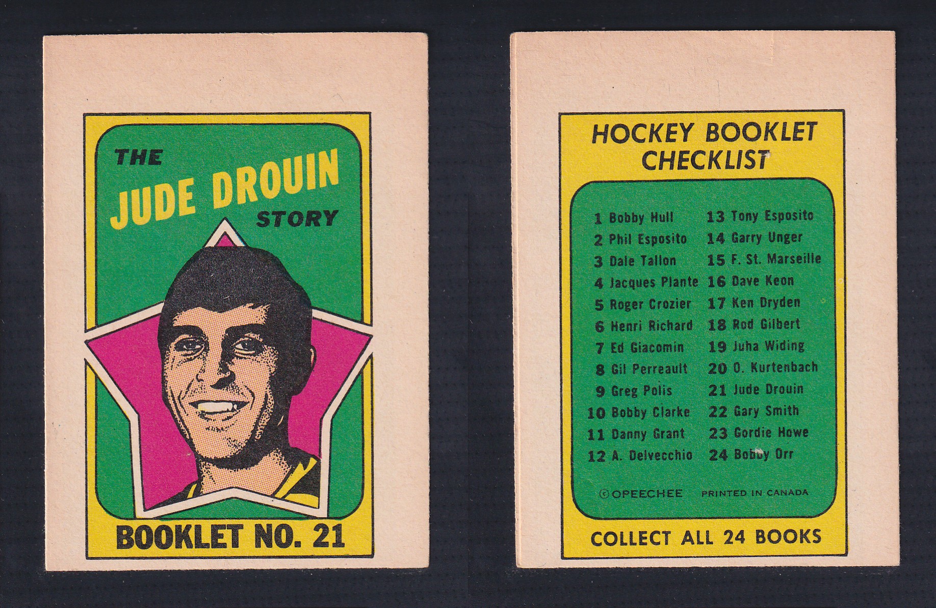 1971-72 O-PEE-CHEE STORY BOOKLET ENGLISH #21 J.DROUIN photo 1971-72 O-PEE-CHEE STORY BOOKLET ENGLISH #21 J.DROUIN photo
