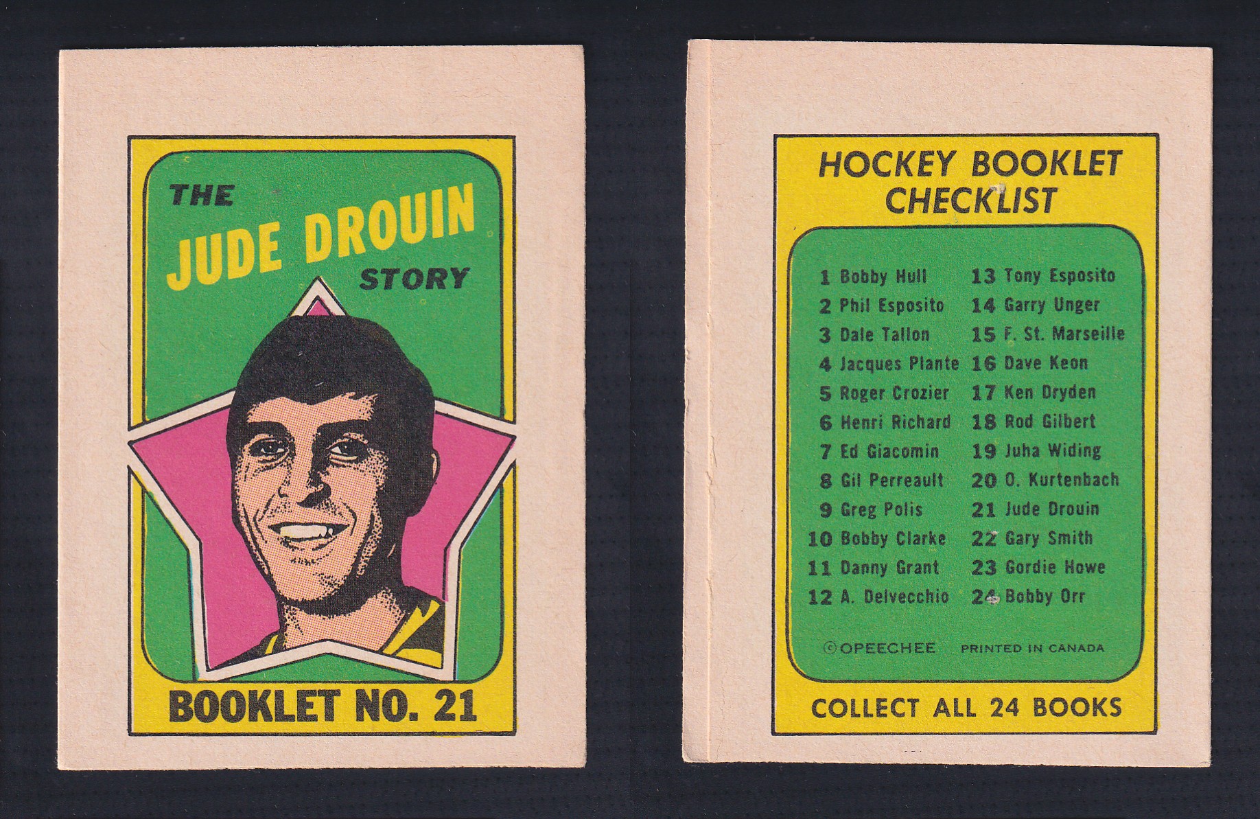 1971-72 O-PEE-CHEE STORY BOOKLET ENGLISH #21 J.DROUIN photo 1971-72 O-PEE-CHEE STORY BOOKLET ENGLISH #21 J.DROUIN photo
