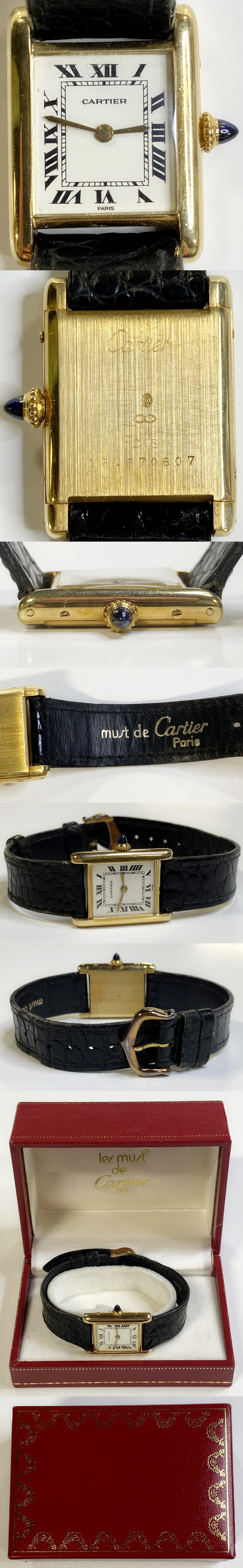 CARTIER TANK 18K GOLD WIND-UP LADIES' WATCH WITH BOX photo