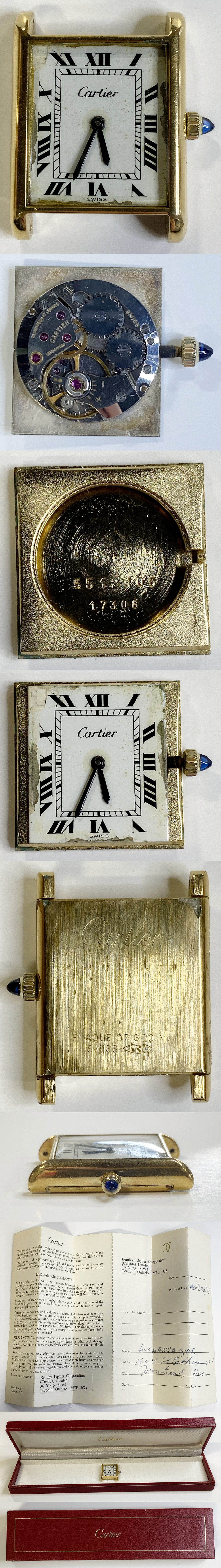 CARTIER TANK WIND-UP MIDSIZE WATCH WITH BOX & PAPERS photo