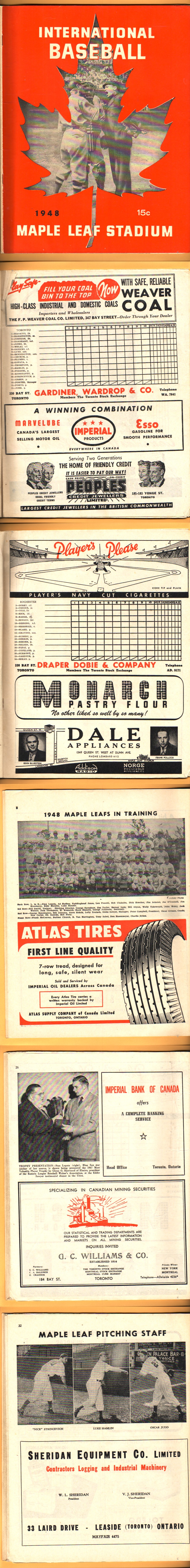 1948 ROCHESTER VS TORONTO MAPLE LEAFS PROGRAM photo