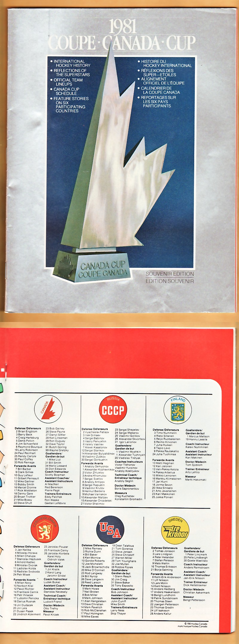 1981 CANADA CUP PROGRAM photo